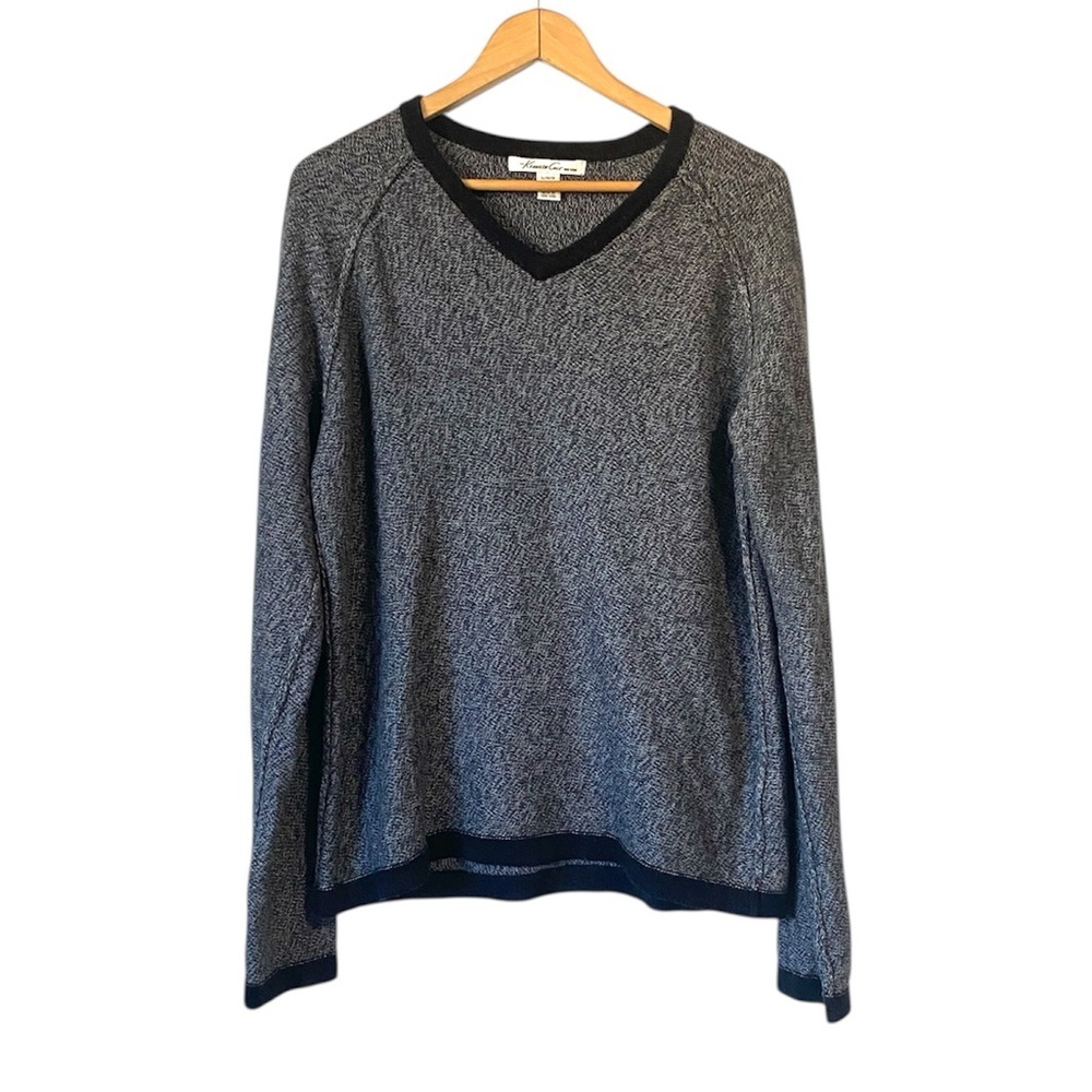 Kenneth Cole wool bend V neck knit sweater size L men’s pullover